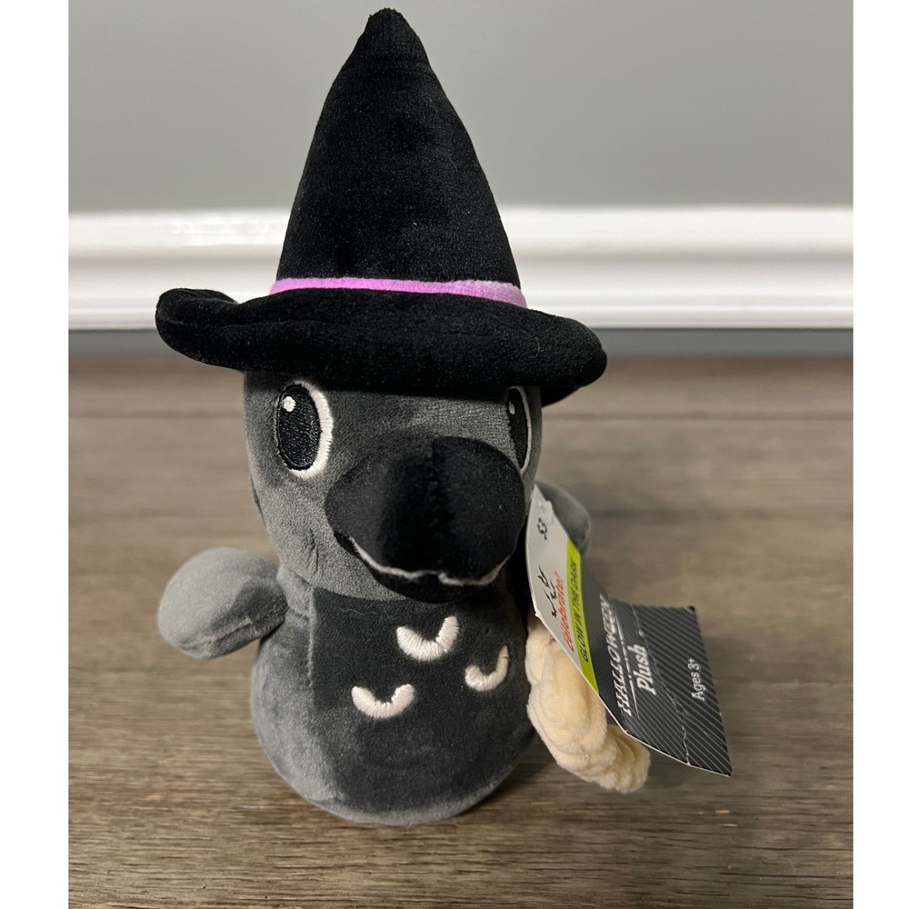 Celebrate It Halloween Plush Crow Witch Hat Glow In The Dark Kids Toy‎